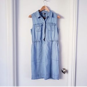 Chambray Denim Sleeveless Dress Size M